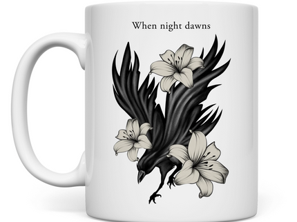 Tasse - – Rabe und Lilien
