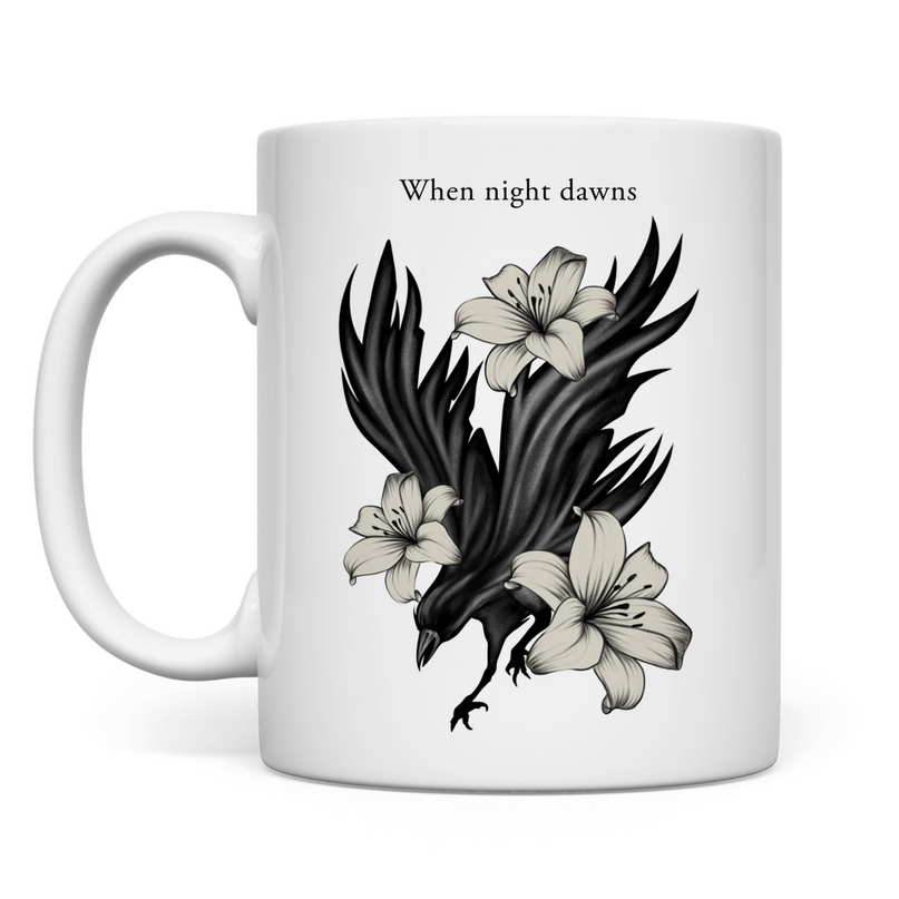Tasse - – Rabe und Lilien