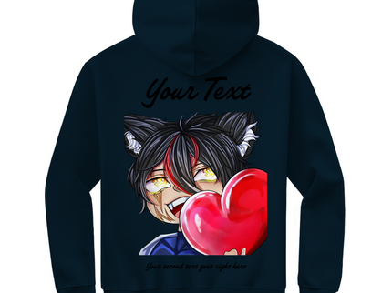 Herren Zipper Hoodie – Herz Chibi