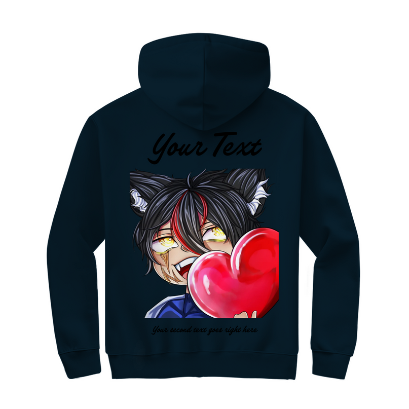 Herren Zipper Hoodie – Herz Chibi