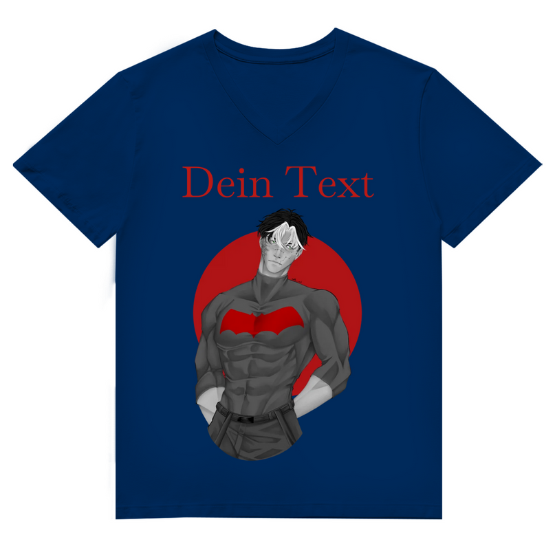 Herren Premium Bio V-Neck T-Shirt - Broken Hero 2