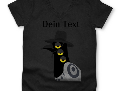 Damen Premium Bio V-Neck T-Shirt Damen Premium Bio V-Neck T-Shirt – Dämonischer Vogel