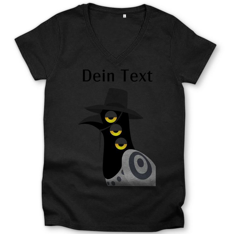 Damen Premium Bio V-Neck T-Shirt Damen Premium Bio V-Neck T-Shirt – Dämonischer Vogel