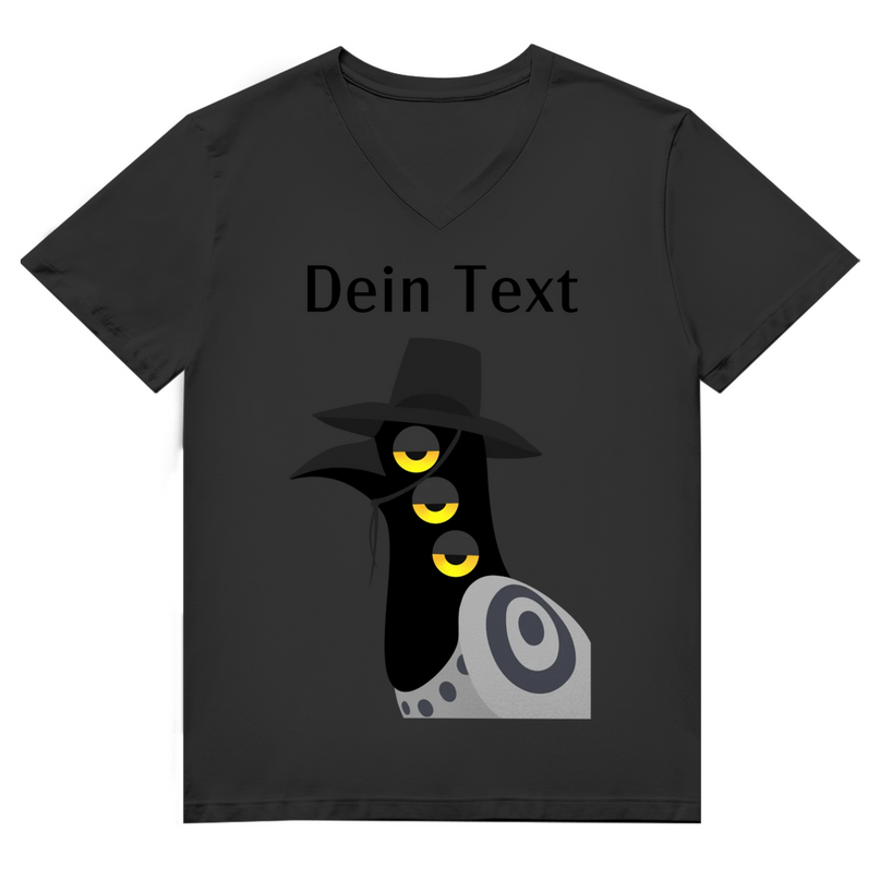 Herren Premium Bio V-Neck T-Shirt – Dämonischer Vogel