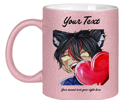 Glitzertasse Tasse - Chibi Herz