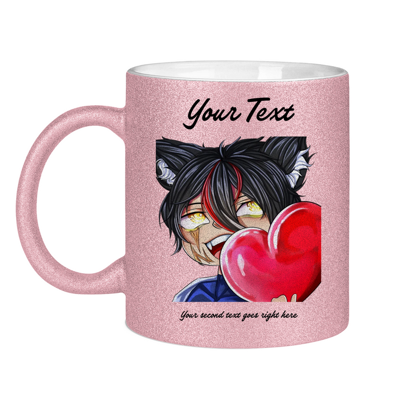 Glitzertasse Tasse - Chibi Herz