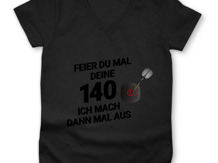 Damen Premium Bio V-Neck T-Shirt – Feier du mal deine 140