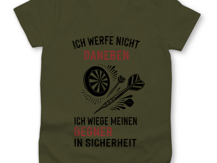 Damen Premium Bio V-Neck T-Shirt – Ich werfe nicht daneben ...