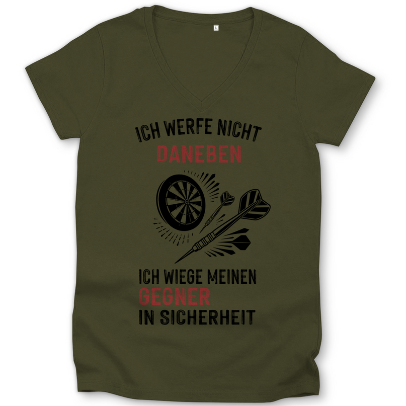 Damen Premium Bio V-Neck T-Shirt – Ich werfe nicht daneben ...