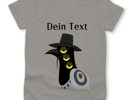 Damen Premium Bio V-Neck T-Shirt Damen Premium Bio V-Neck T-Shirt – Dämonischer Vogel