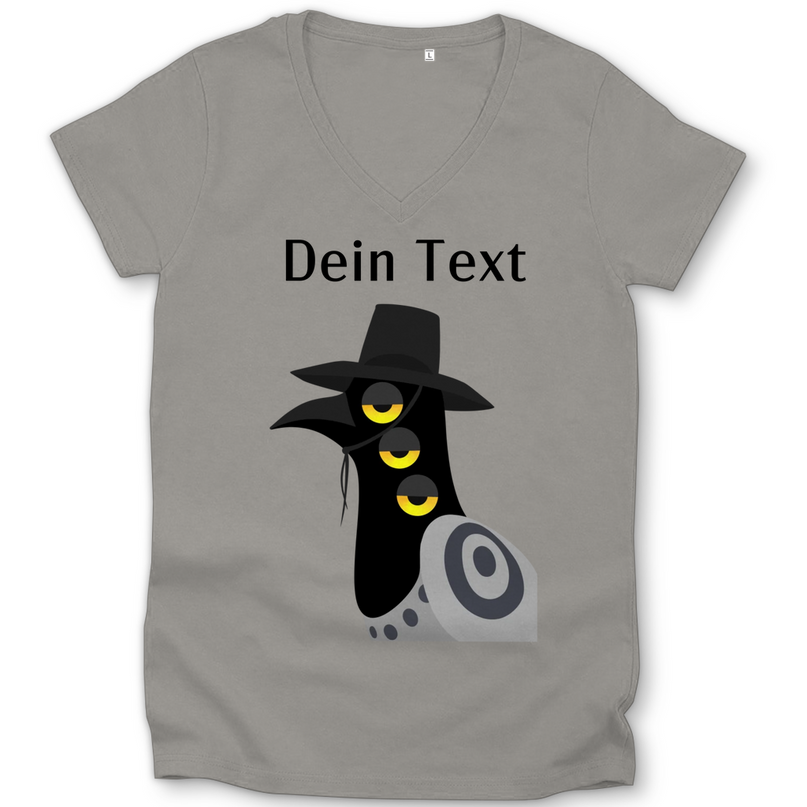 Damen Premium Bio V-Neck T-Shirt Damen Premium Bio V-Neck T-Shirt – Dämonischer Vogel