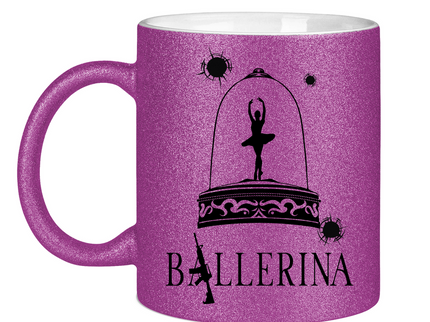 Glitzertasse - Tänzerin im Kugelhagel