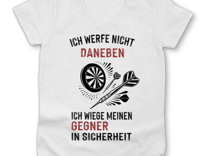 Damen Premium Bio V-Neck T-Shirt – Ich werfe nicht daneben ...