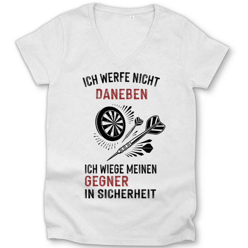 Damen Premium Bio V-Neck T-Shirt – Ich werfe nicht daneben ...